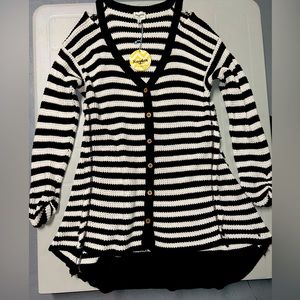 Striped knit cardigan